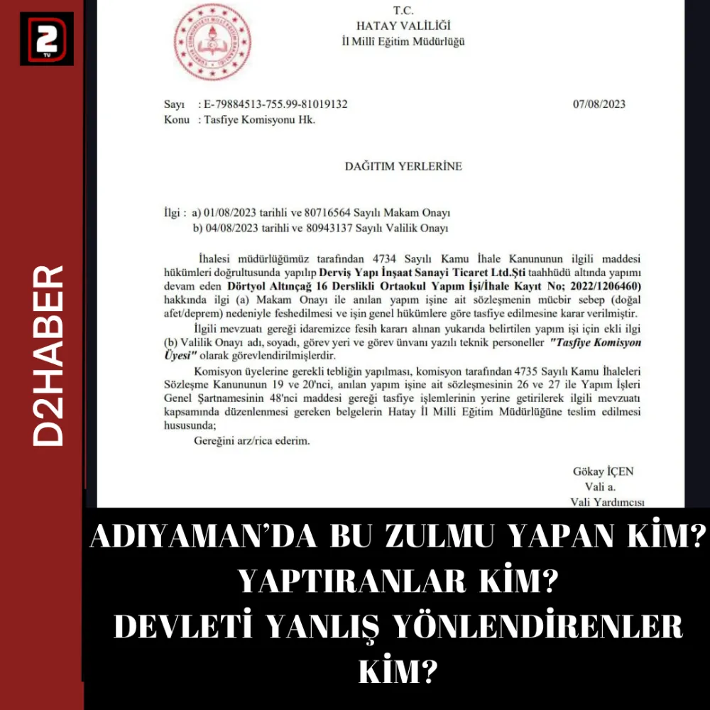 ADIYAMAN’DA  BU  ZULMU  YAPAN  KİM? YAPTIRANLAR  KİM? DEVLETİ  YANLIŞ  YÖNLENDİRENLER KİM?