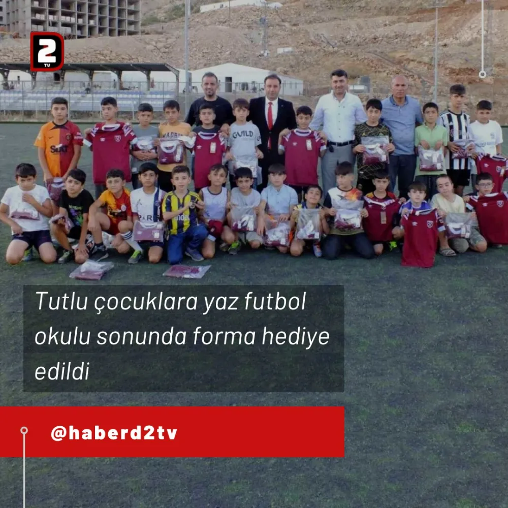  Adıyaman Tutta  Çocuklara Yaz Futbol Okulu Sonunda Forma Hediye Edildi.