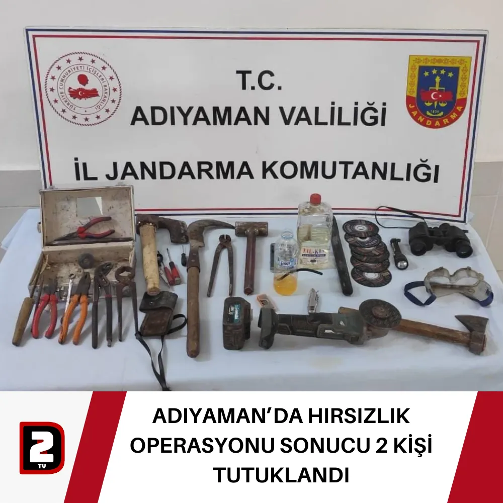 ADIYAMAN’DA HIRSIZLIK OPERASYONU SONUCU 2 KİŞİ TUTUKLANDI