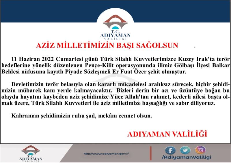 AZİZ MİLLETİMİZİN BAŞI SAĞOLSUN